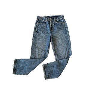 Old Navy Blue Denim Ladies Size 6 Straight Leg Blue Jeans Medium Wash 31x28